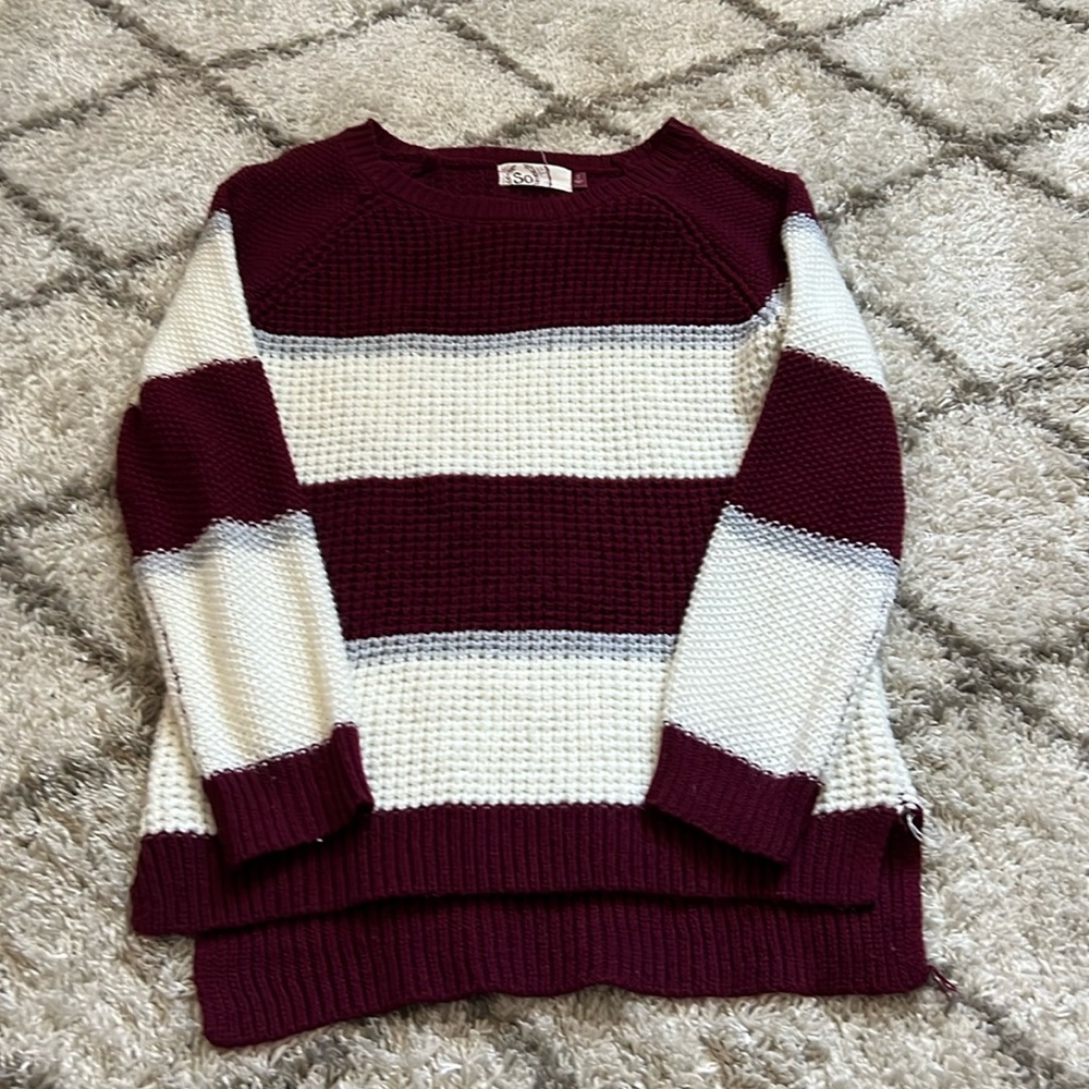 Striped red and white sweater